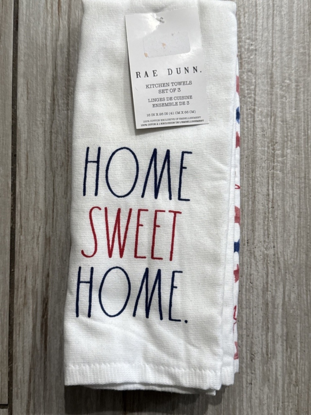 Rae Dun Home Sweet Home Set Of 3 Patriotic Kitchen Towels